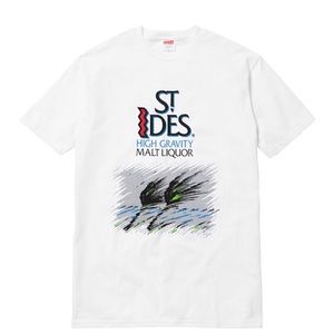 Supreme NYC Brand New T-shirt ST IDES Malt Liquor Graphic Large White